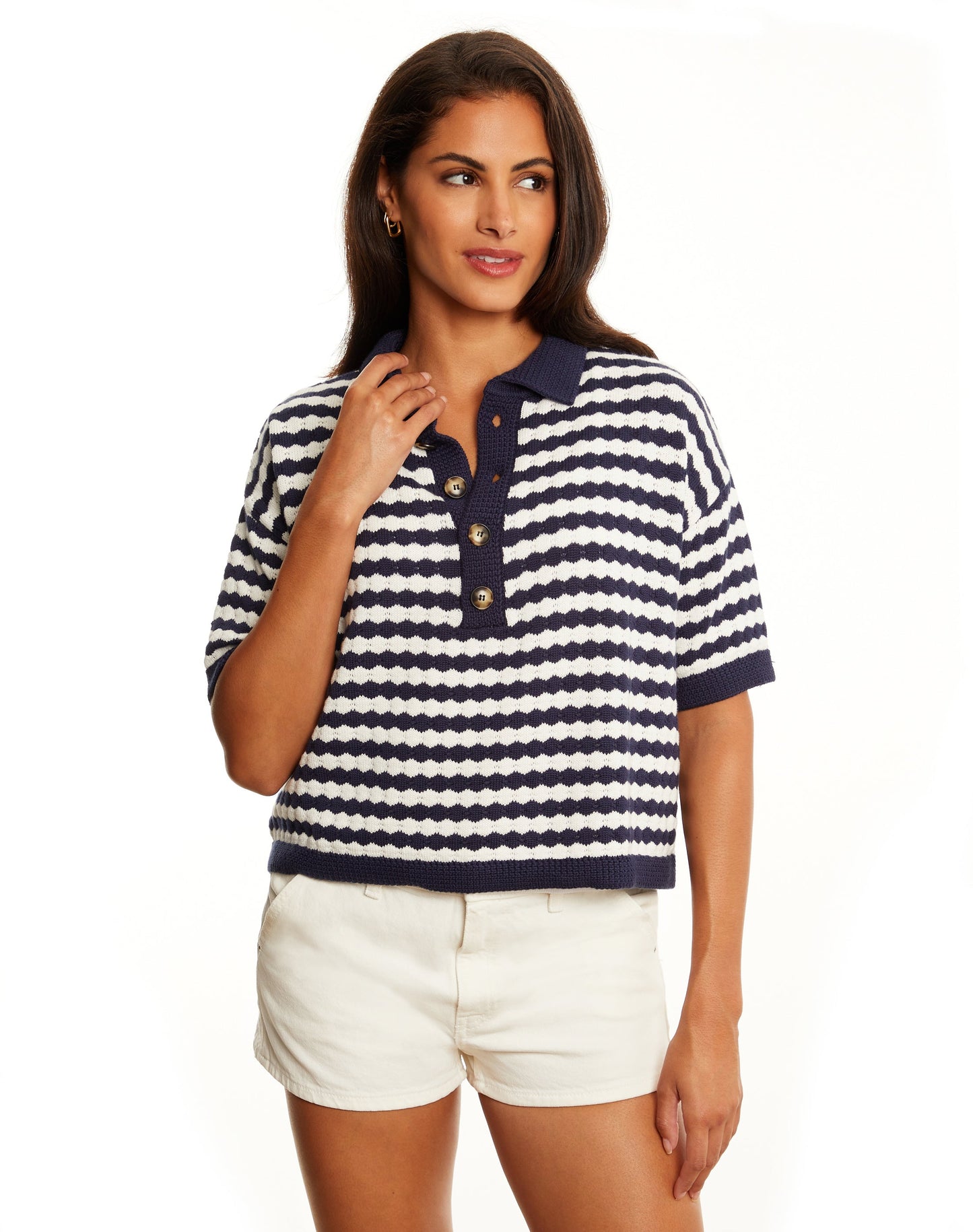 Clover Stitch Stripe Polo