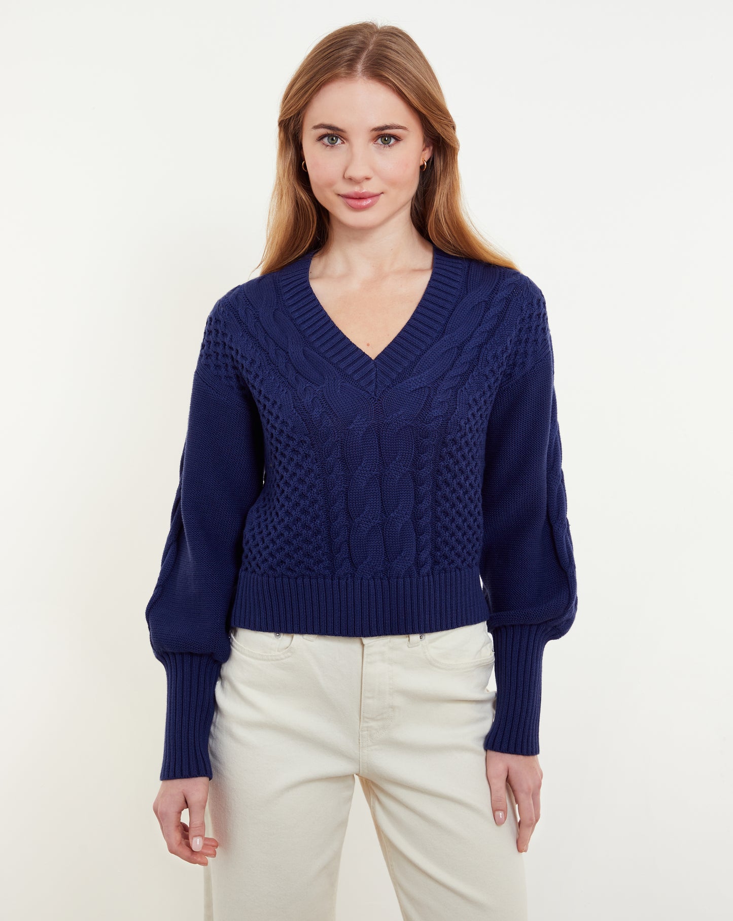 Anna Cable V-Neck