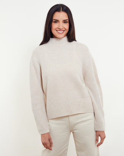 Joyce Plaited Rib Mock Neck