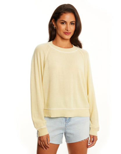 Tia Contrast Raglan Crew