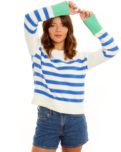Maple Blocked Stripe Crew